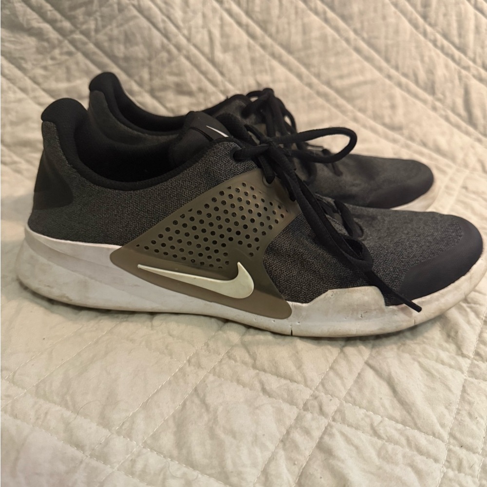 Nike Black and Gray Sneakers with White Swoosh
